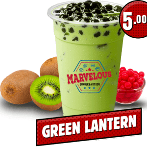 Bubble tea green lantern