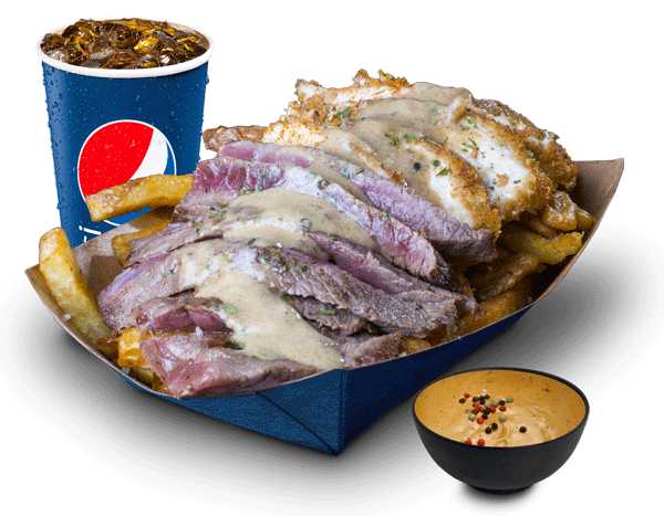 Mixte dessus de palette de bœuf & poulet croustillant